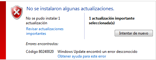 Solución al instalar Windows 10 | Error 80240020